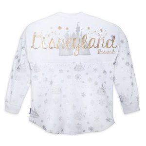 Disneyland NWT Large Holiday Mickey Spirit Jersey Fleece Gold Silver